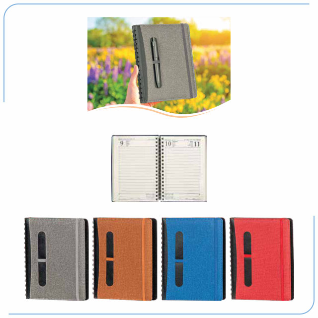 Göztepe Gizli Spirelli Günlük Ajanda Termo Kalem Tutucu (16,5×22 cm)  PS 70811