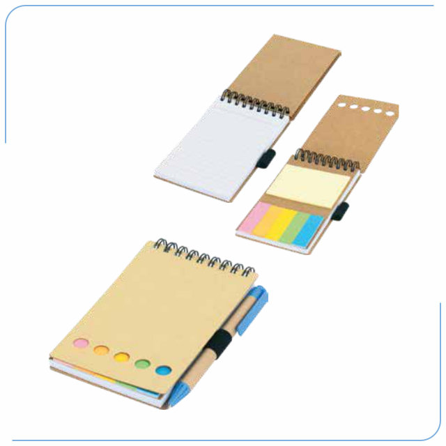 Kraft Yapışkanlı Renkli Notluk Kalem Tutucu Spiralli PS 70315